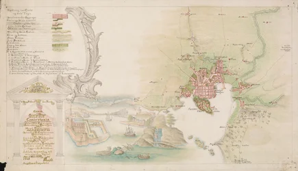 La mappa è stata pubblicata a mano (1784) e mostra Christiania